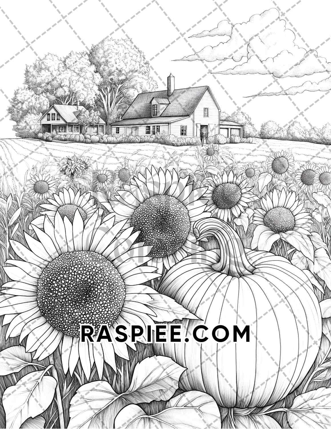 Fall Flowers Adult Coloring Pages Printable PDF Instant Download