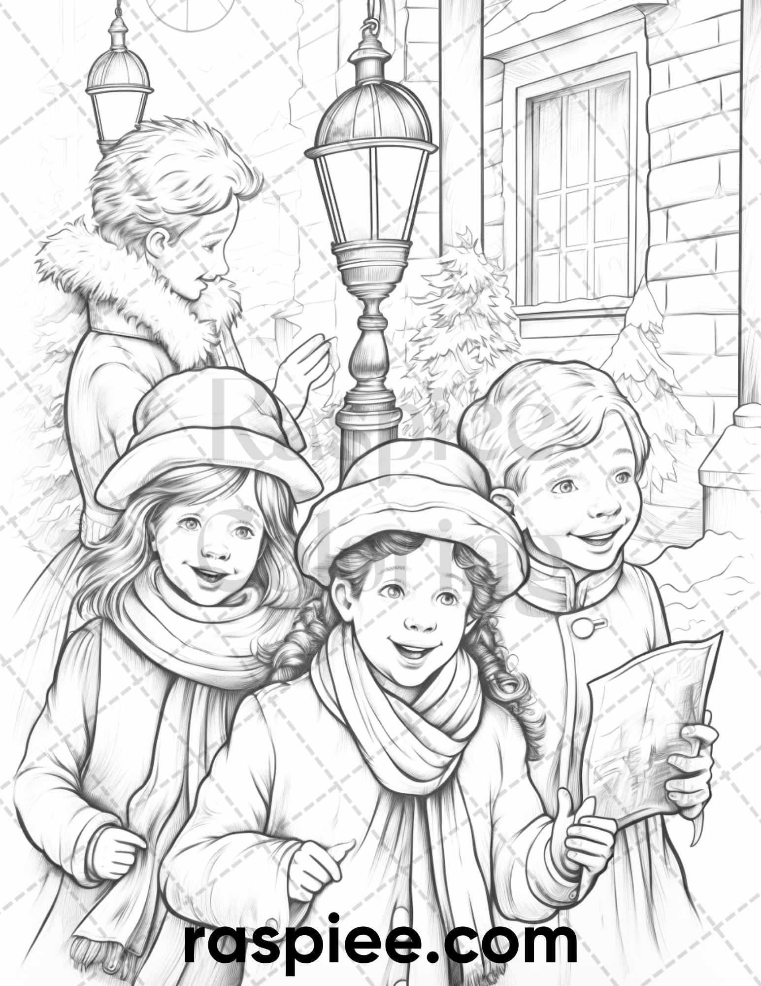 60 Merry Christmas Grayscale Coloring Pages Printable for Adult, Holiday Relaxation Art, PDF File Instant Download