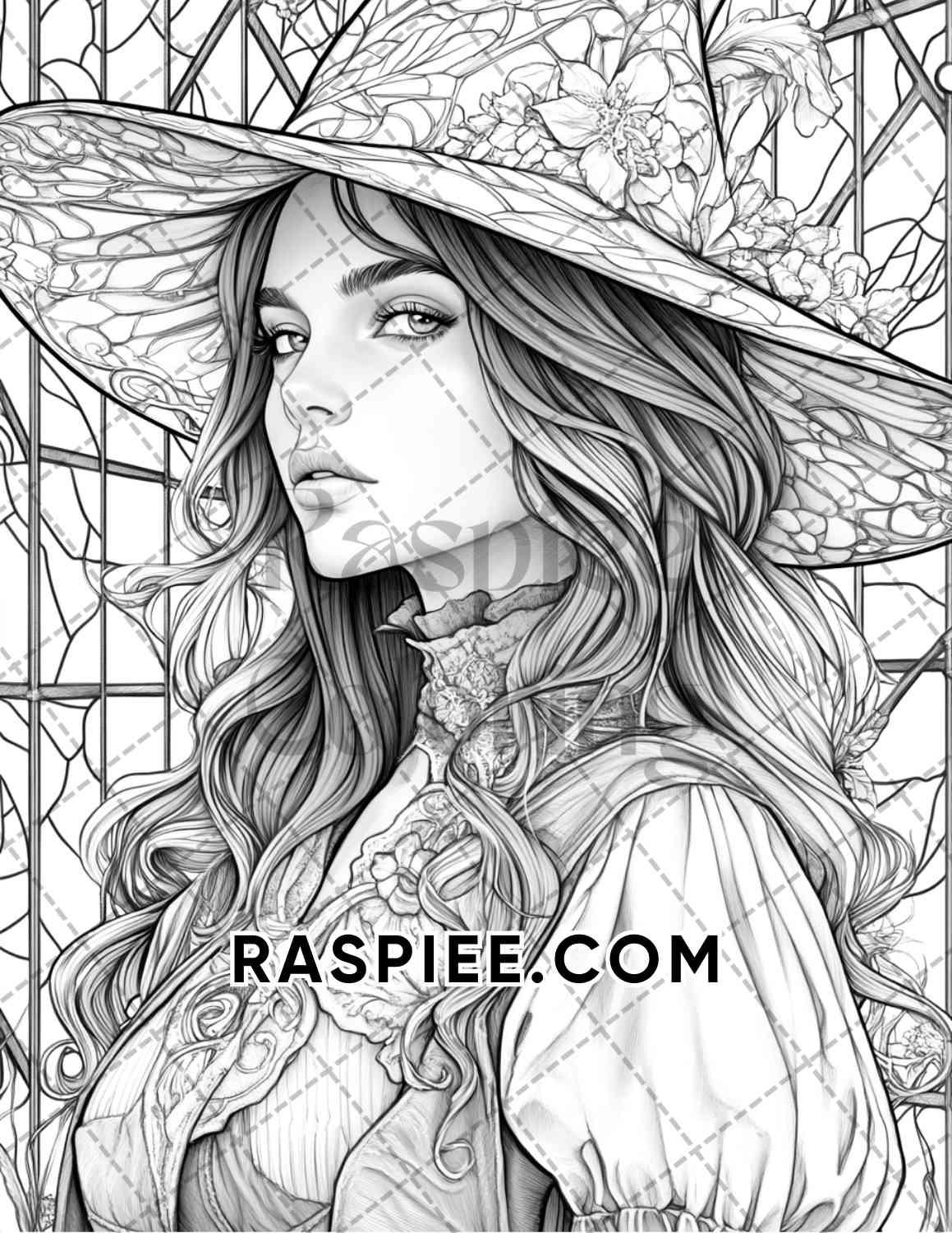 Enchanted Witches Adult Coloring Pages Printable PDF Instant Download