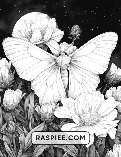 Insects and Flowers Adult Coloring Pages