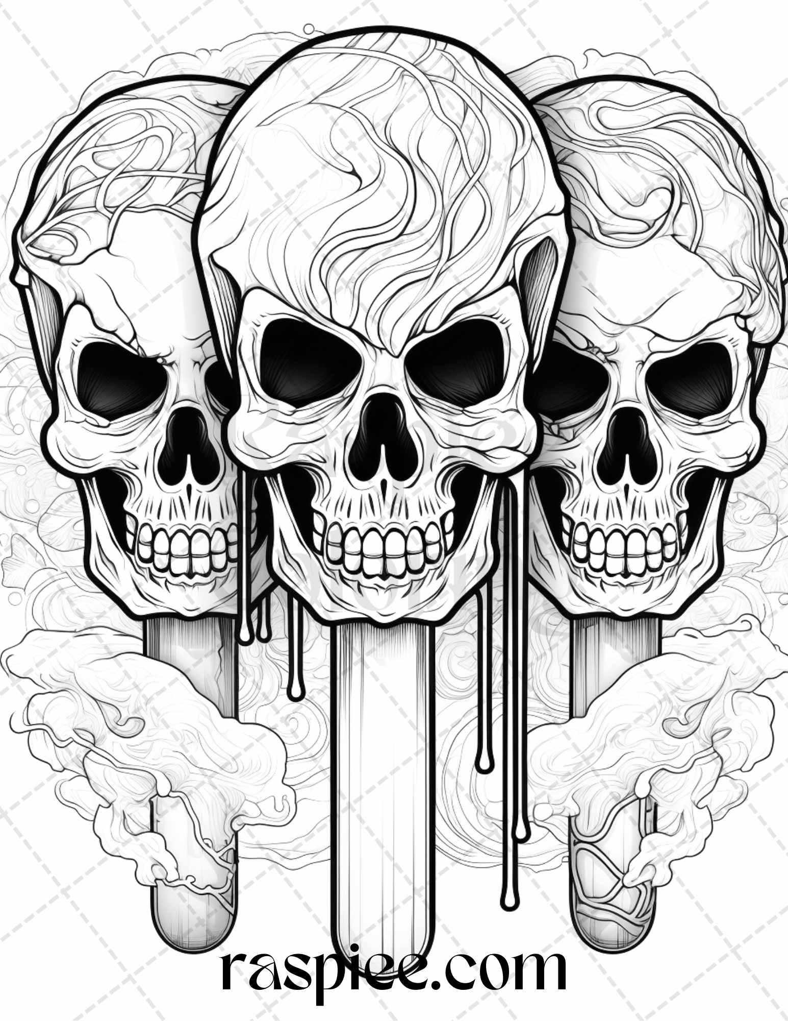 68 Halloween Spooky Desserts Grayscale Coloring Pages Printable for Adults, PDF File Instant Download