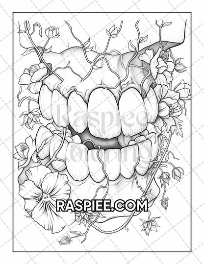 50 Botanical Anatomy Adult Coloring Pages Printable PDF Instant Download