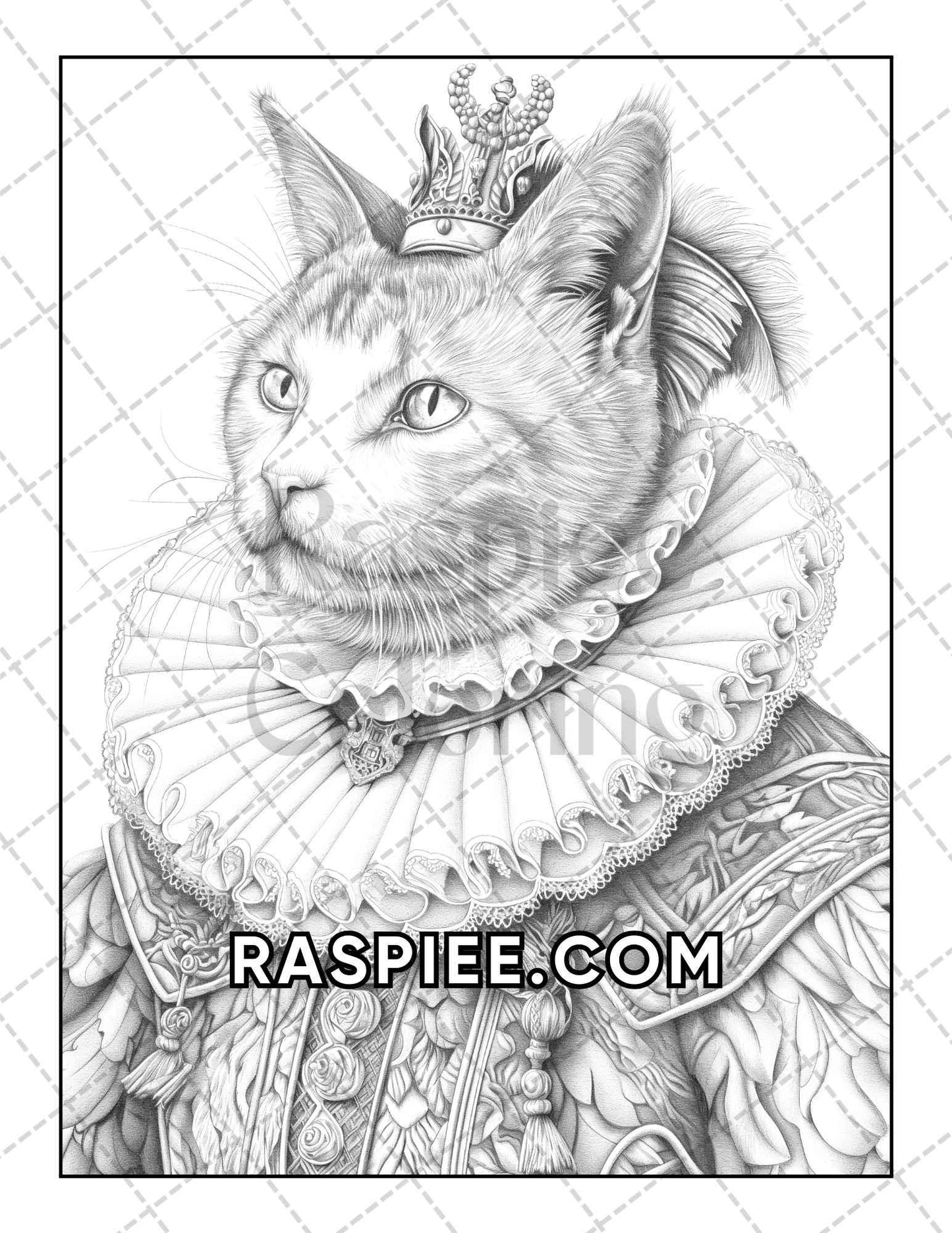 60 Cats Dressed Up Adult Coloring Pages Printable PDF Instant Download