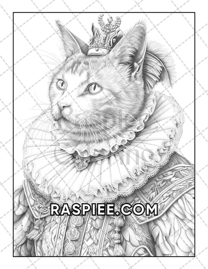 60 Cats Dressed Up Adult Coloring Pages Printable PDF Instant Download
