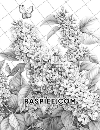 Seasonal Flowers Adult Coloring Pages Printable PDF Instant Download