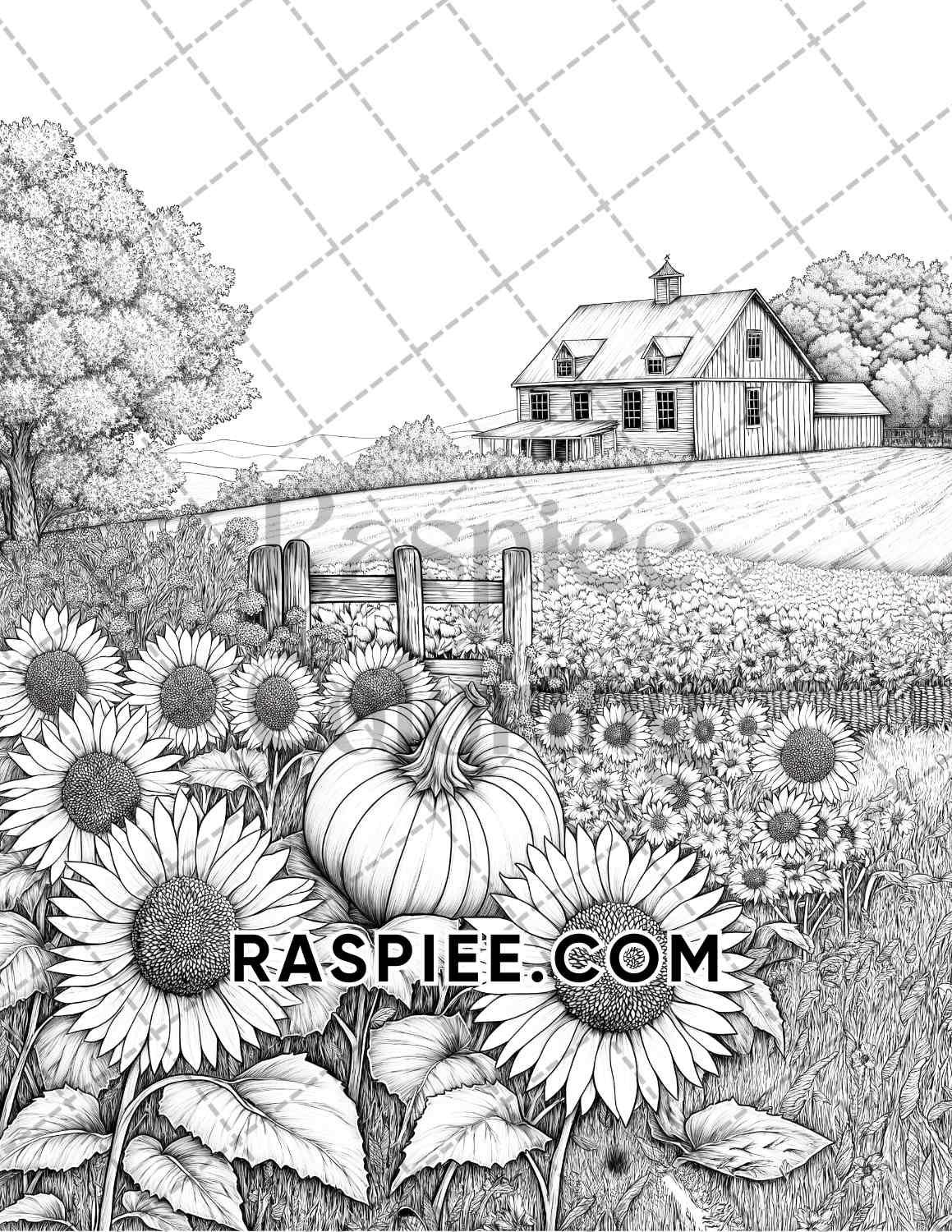 Fall Flowers Adult Coloring Pages Printable PDF Instant Download