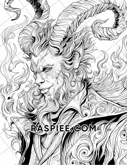 Freak Of Horror Halloween Adult Coloring Pages Printable PDF Instant Download