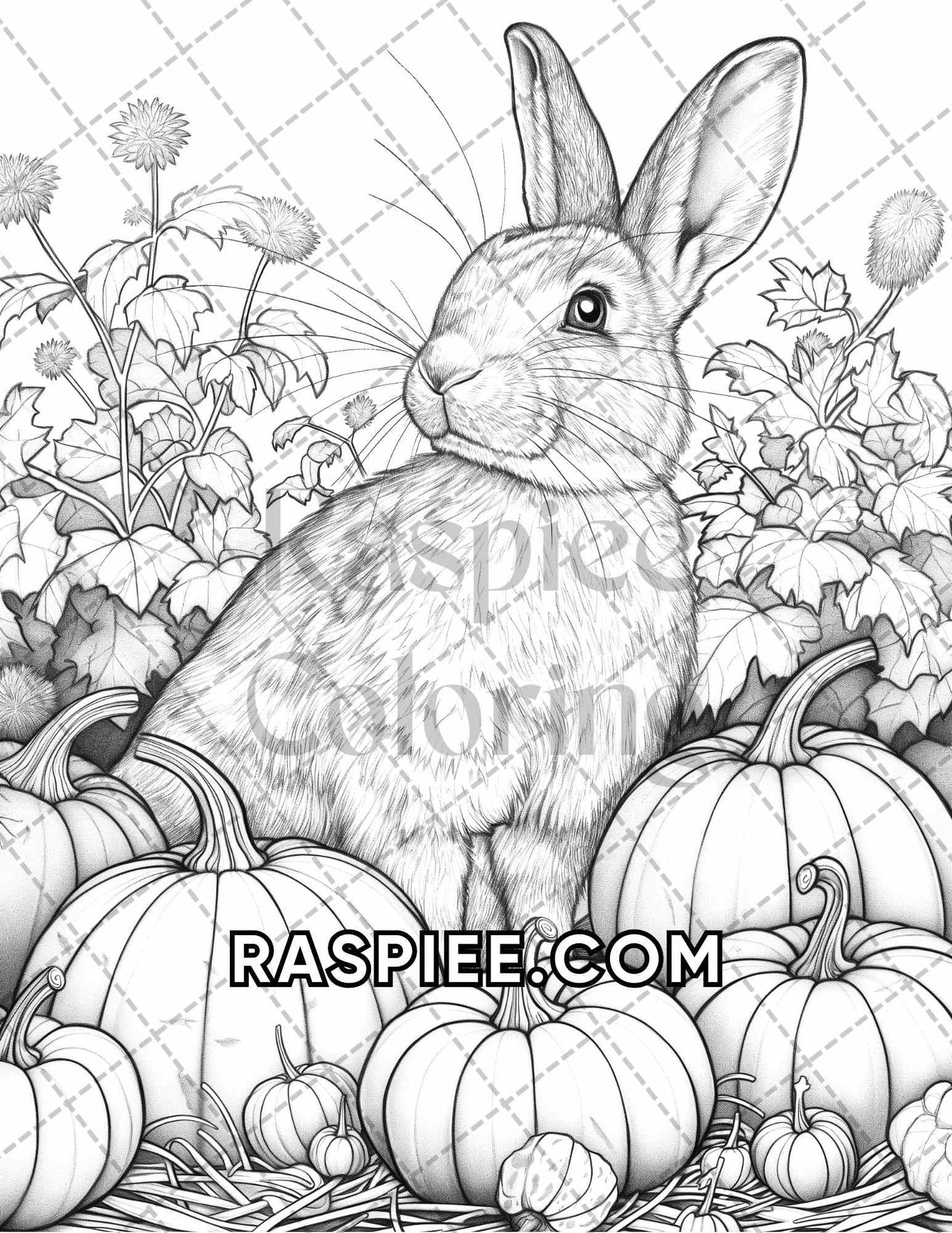 60 Relaxing Autumn Grayscale Adult Coloring Pages Printable PDF Instant Download