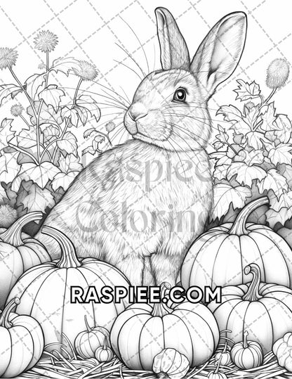 60 Relaxing Autumn Grayscale Adult Coloring Pages Printable PDF Instant Download