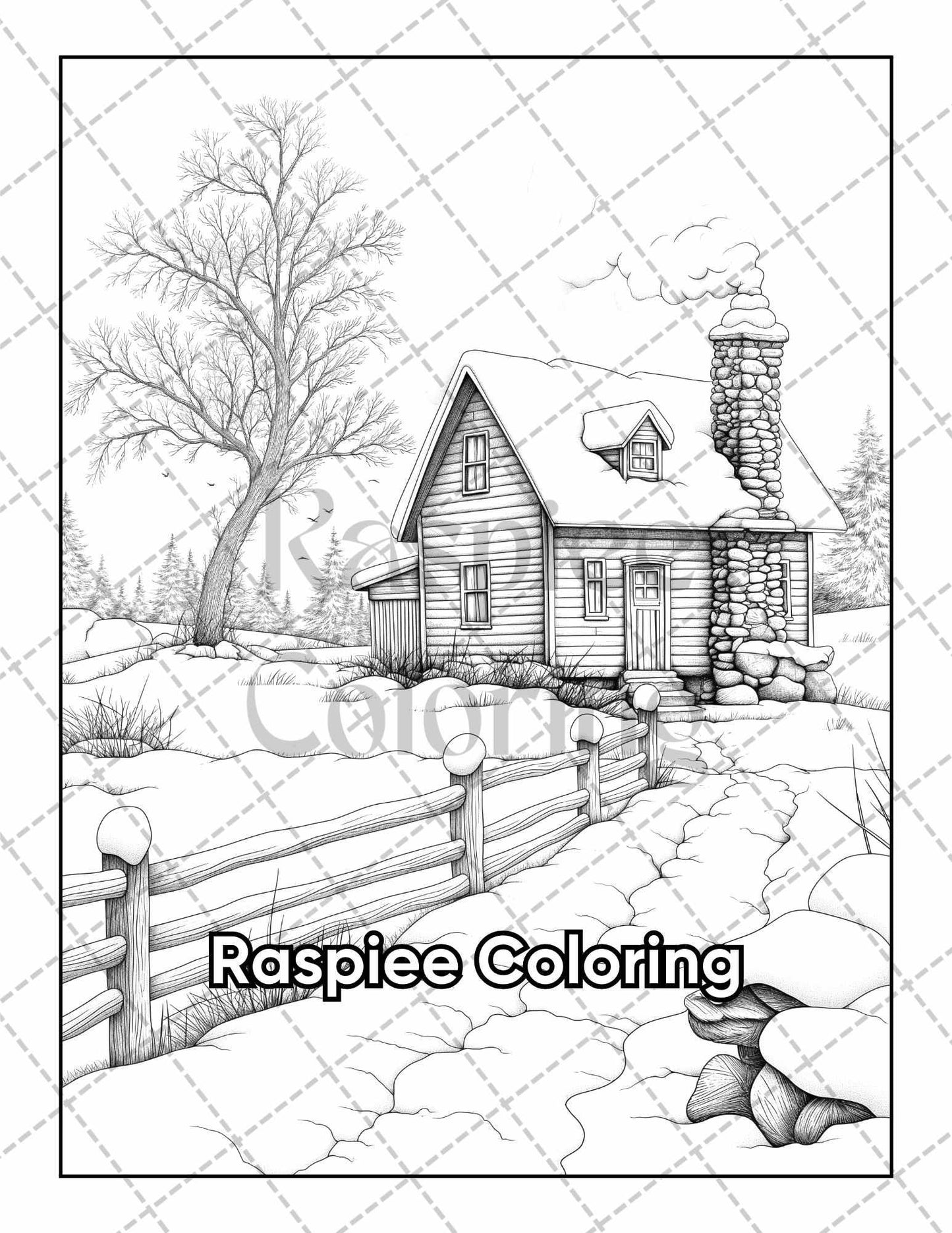 50 Country Farm Scenes Adult Coloring Pages Printable PDF Instant Download