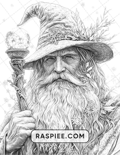 57 Winter Fairytale Portraits Adult Coloring Pages