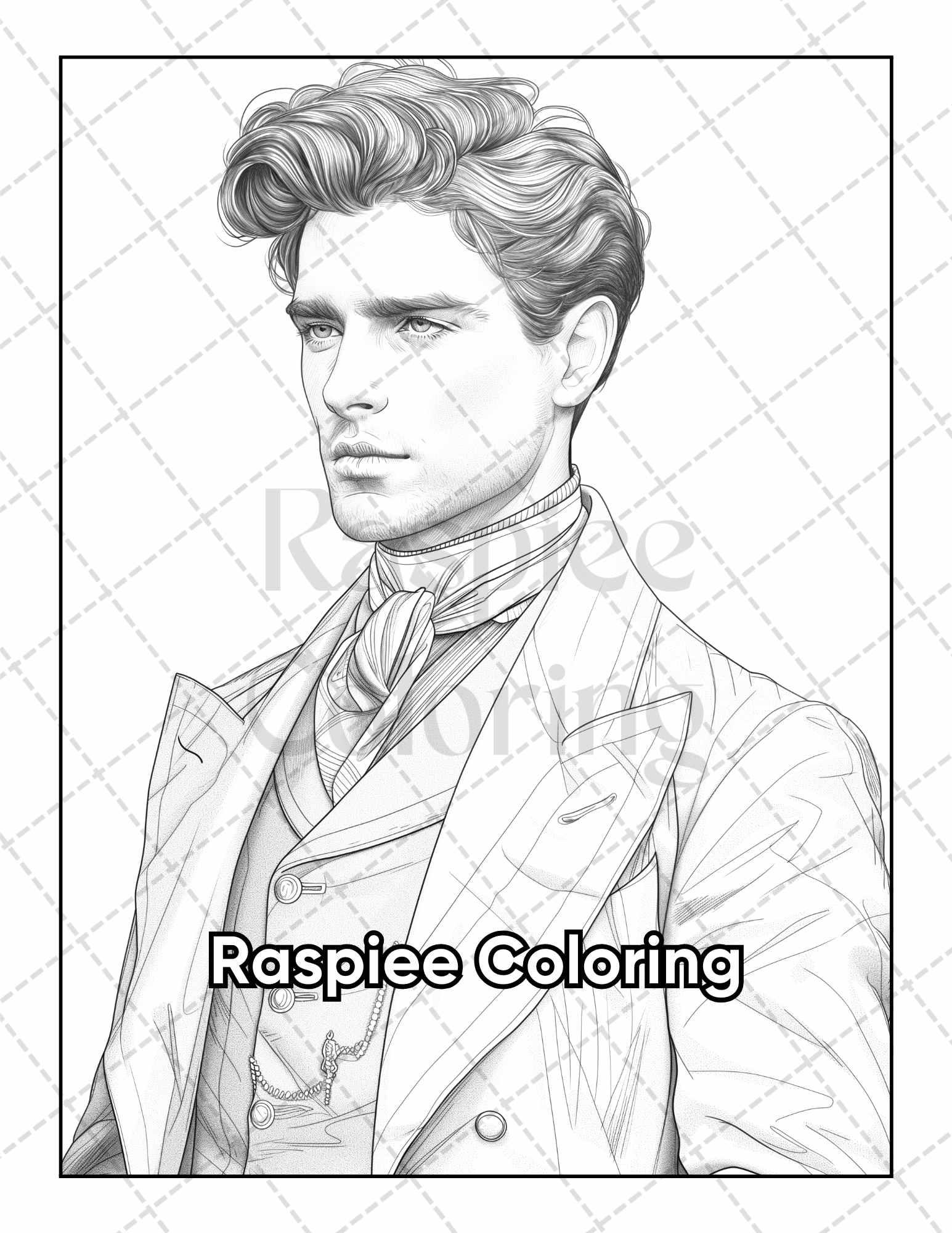 50 Victorian Portrait Adult Coloring Pages Printable PDF Instant Download