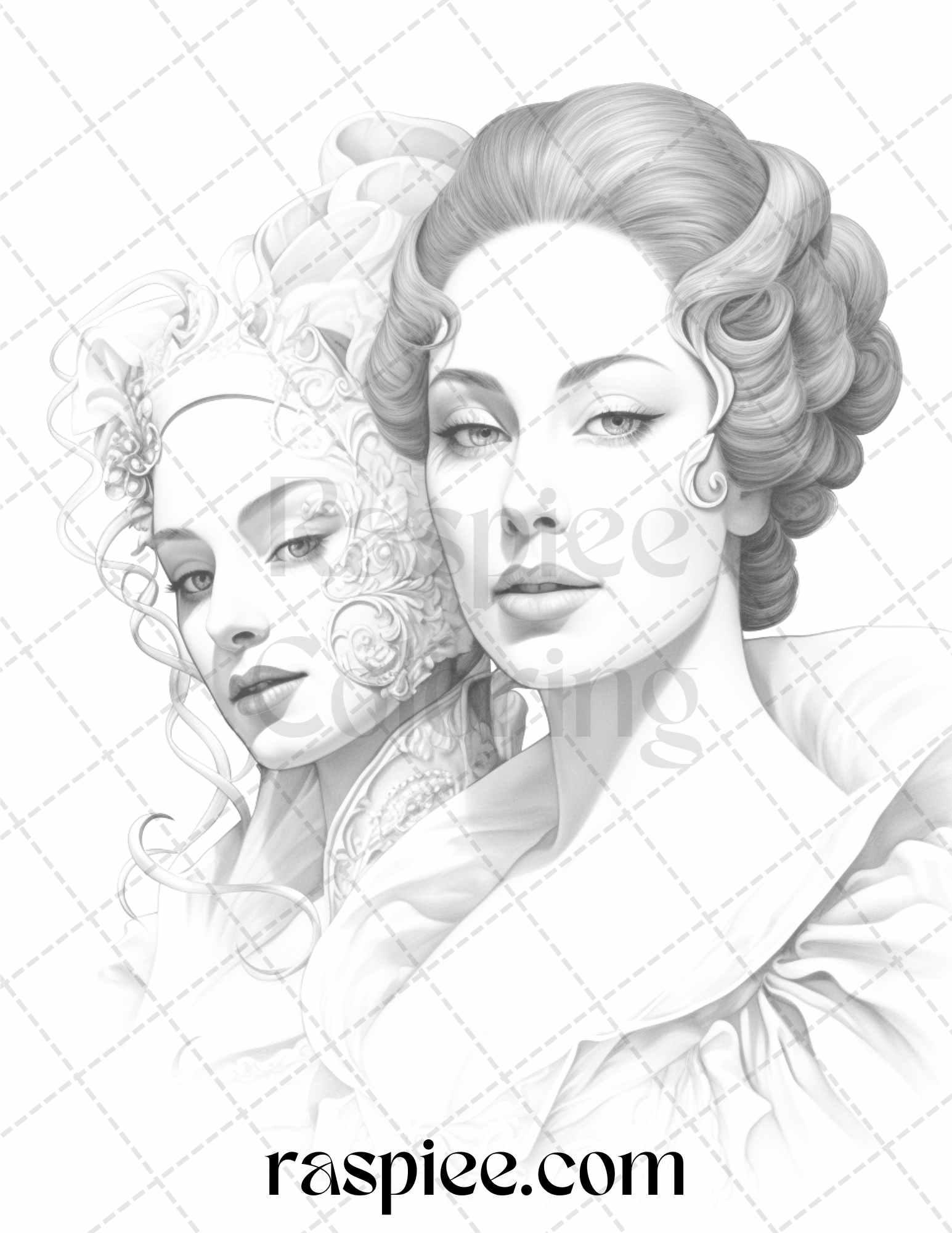 Phantom of the Opera Grayscale Coloring Pages Printable for Adults, PDF File Instant Download