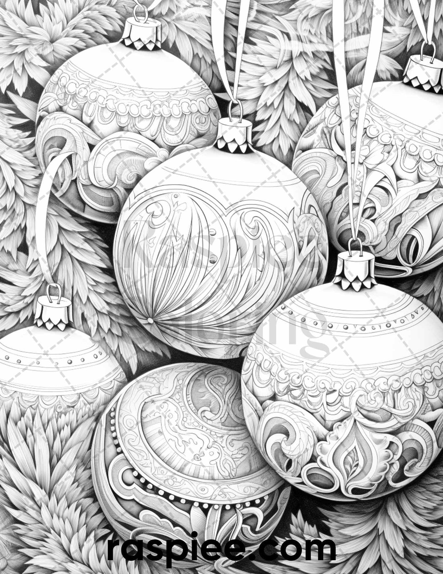 60 Merry Christmas Grayscale Coloring Pages Printable for Adult, Holiday Relaxation Art, PDF File Instant Download