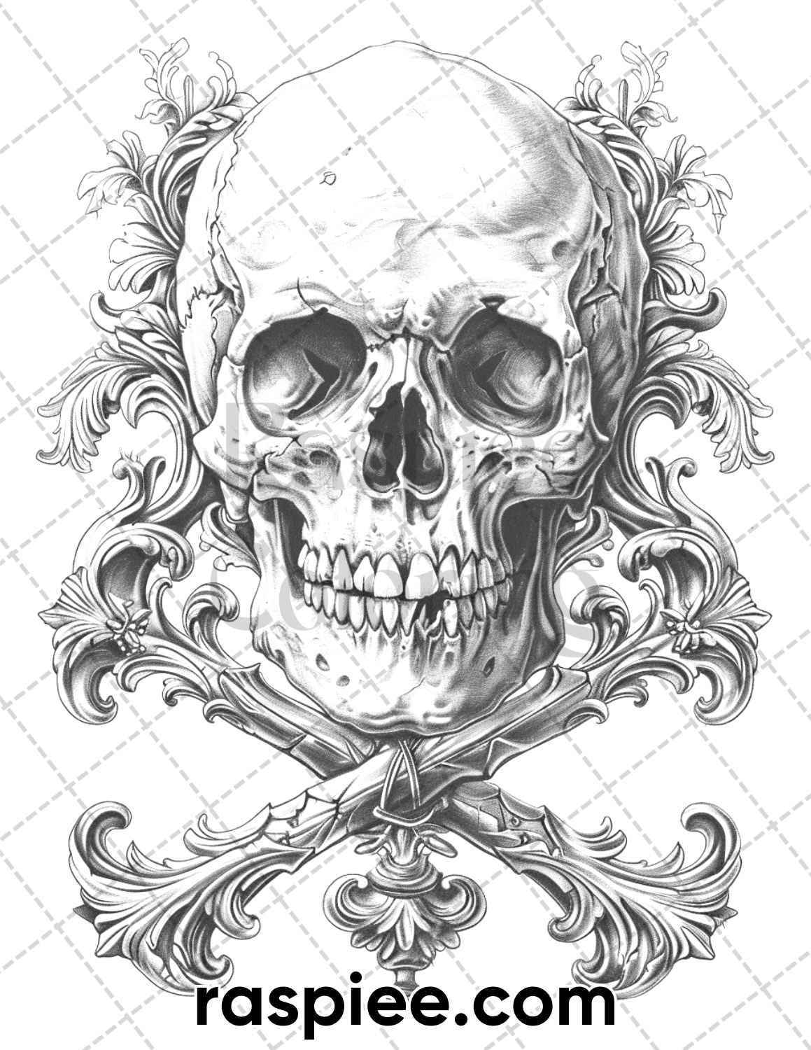 62 Classic American Tattoos Grayscale Adult Coloring Pages, Printable PDF Instant Download