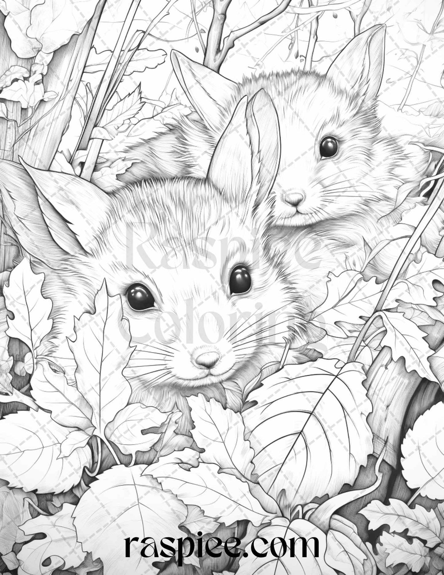 Autumn Vibes Grayscale Coloring Pages Printable for Adults, PDF File Instant Download