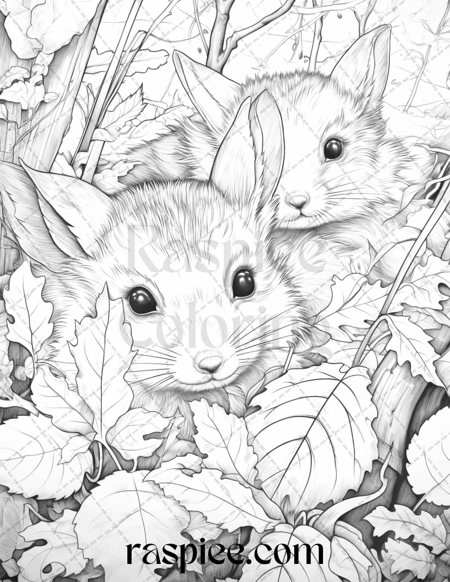 Autumn Vibes Grayscale Coloring Pages Printable for Adults, PDF File Instant Download