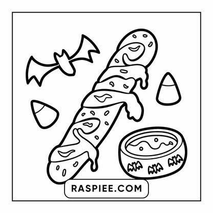 100 Bold Easy Spooky Food & Drinks Coloring Pages Printable PDF Instant Download