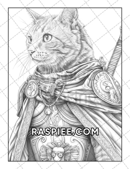 60 Cats Dressed Up Adult Coloring Pages Printable PDF Instant Download