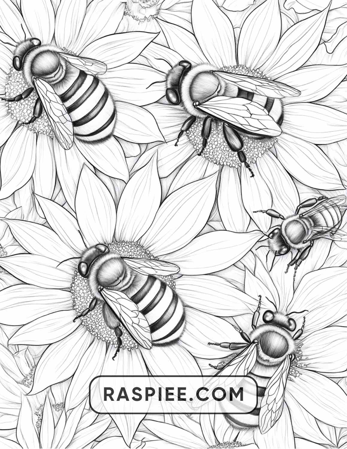 Insects and Flowers Adult Coloring Pages