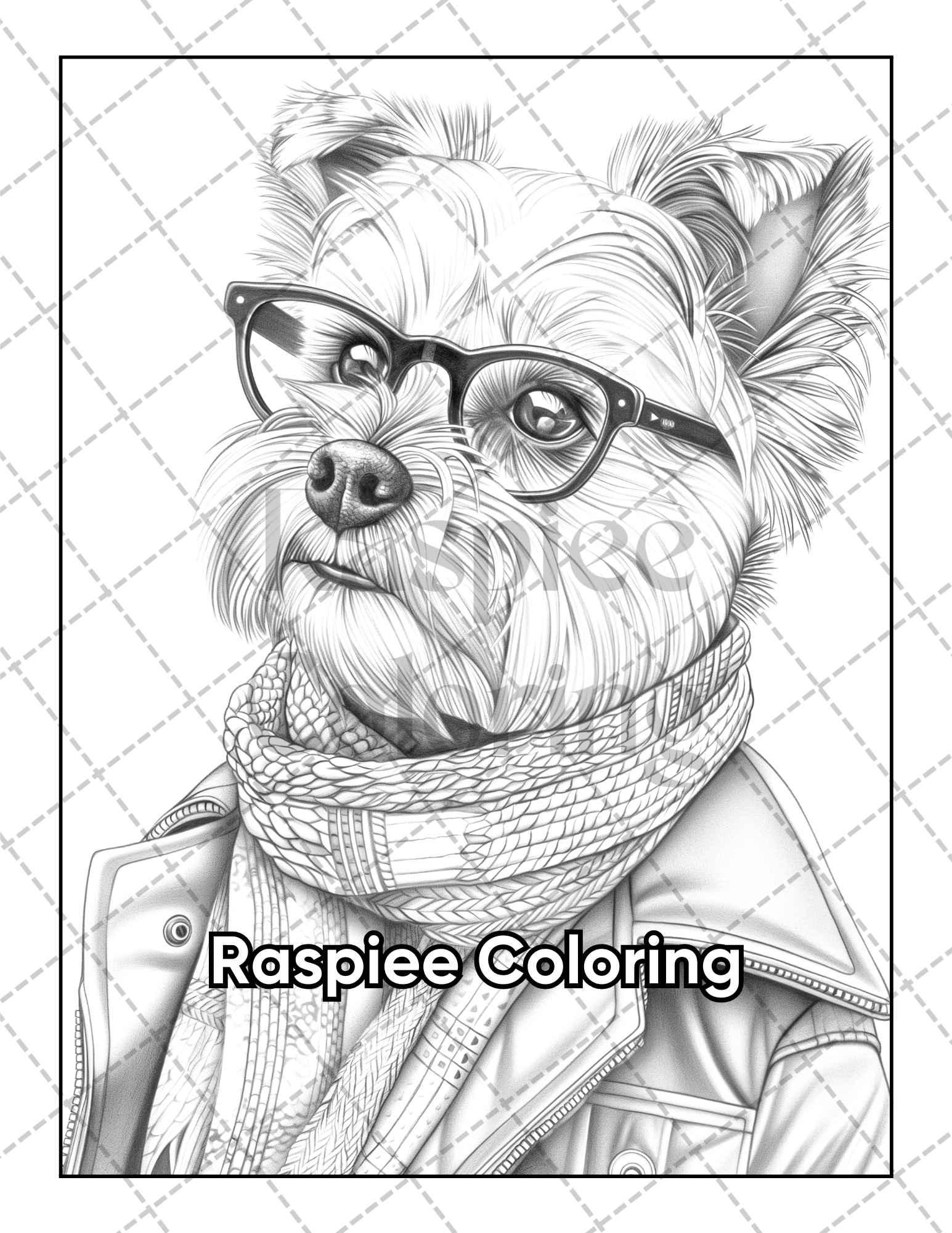 50 Dogs Dressed Up Adult Coloring Pages Printable PDF Instant Download