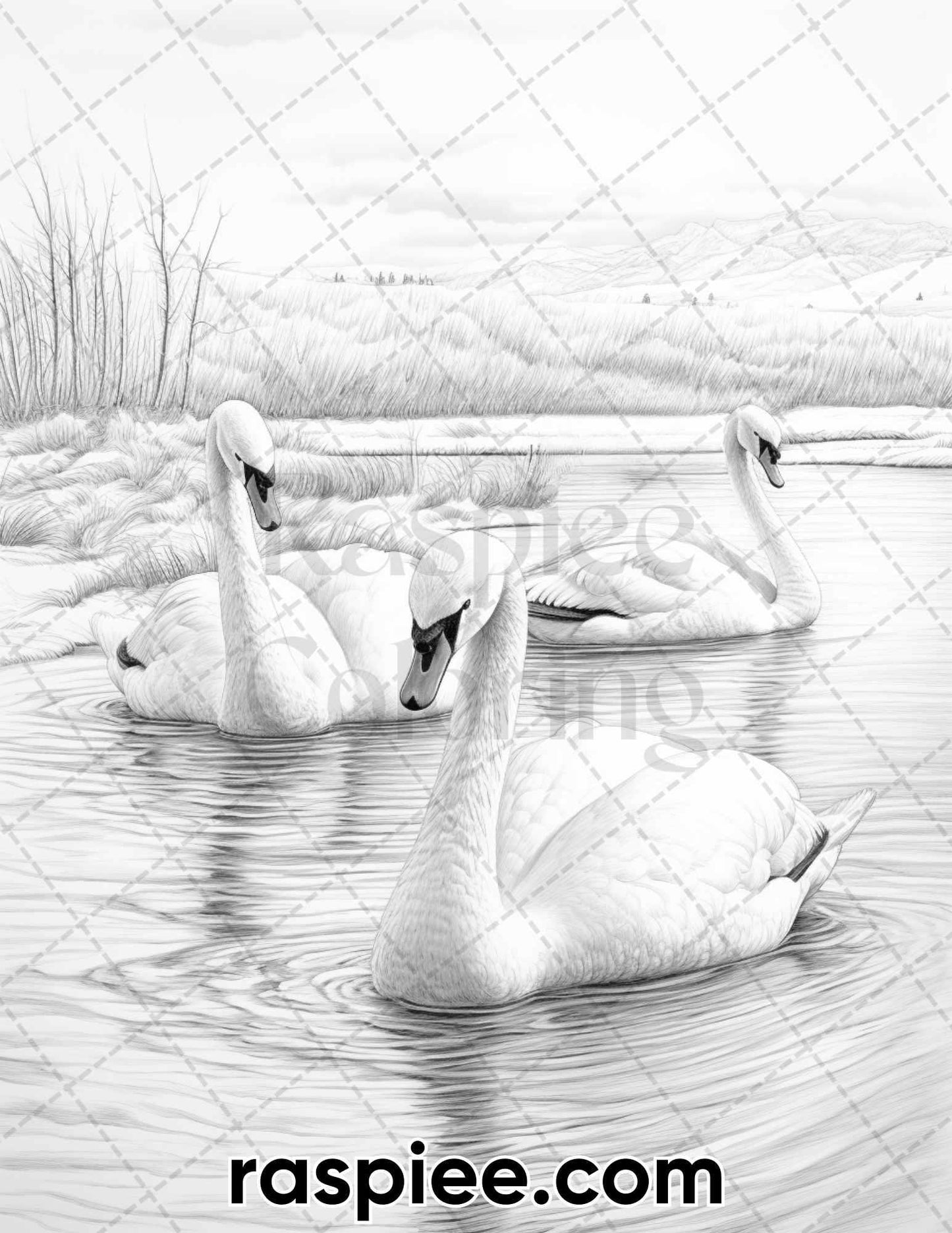 55 Winter Wildlife Grayscale Coloring Pages for Adults, Printable PDF Instant Download