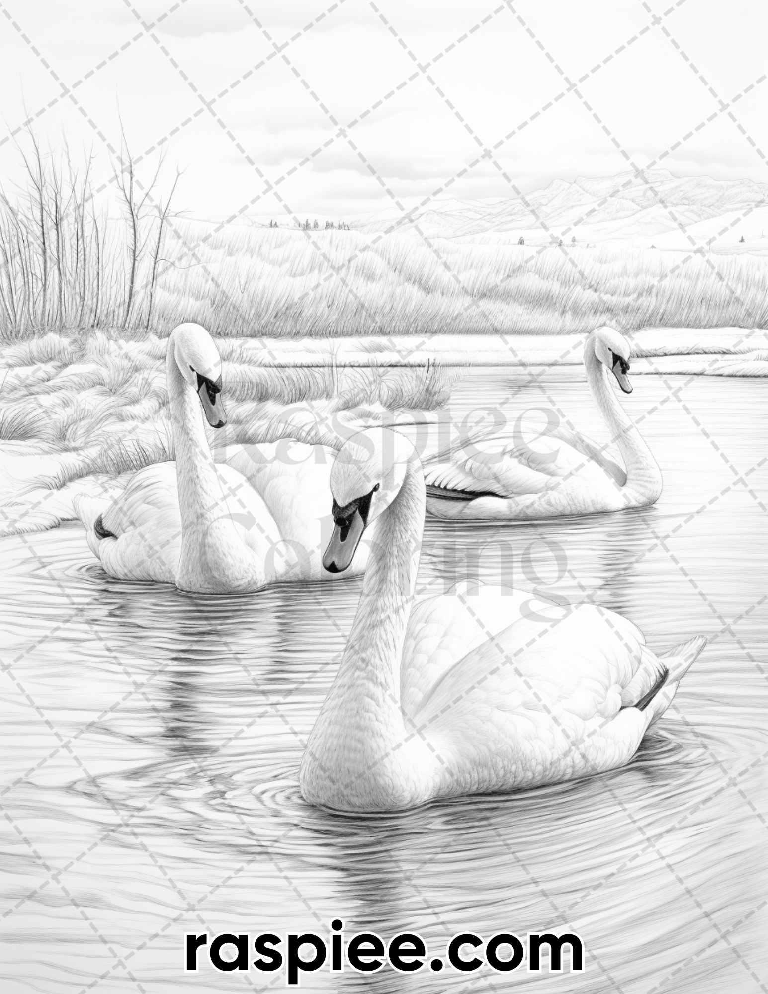 55 Winter Wildlife Grayscale Coloring Pages for Adults, Printable PDF Instant Download