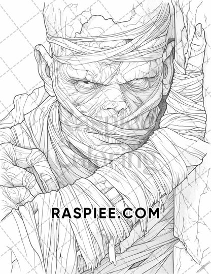 Freak Of Horror Halloween Adult Coloring Pages Printable PDF Instant Download