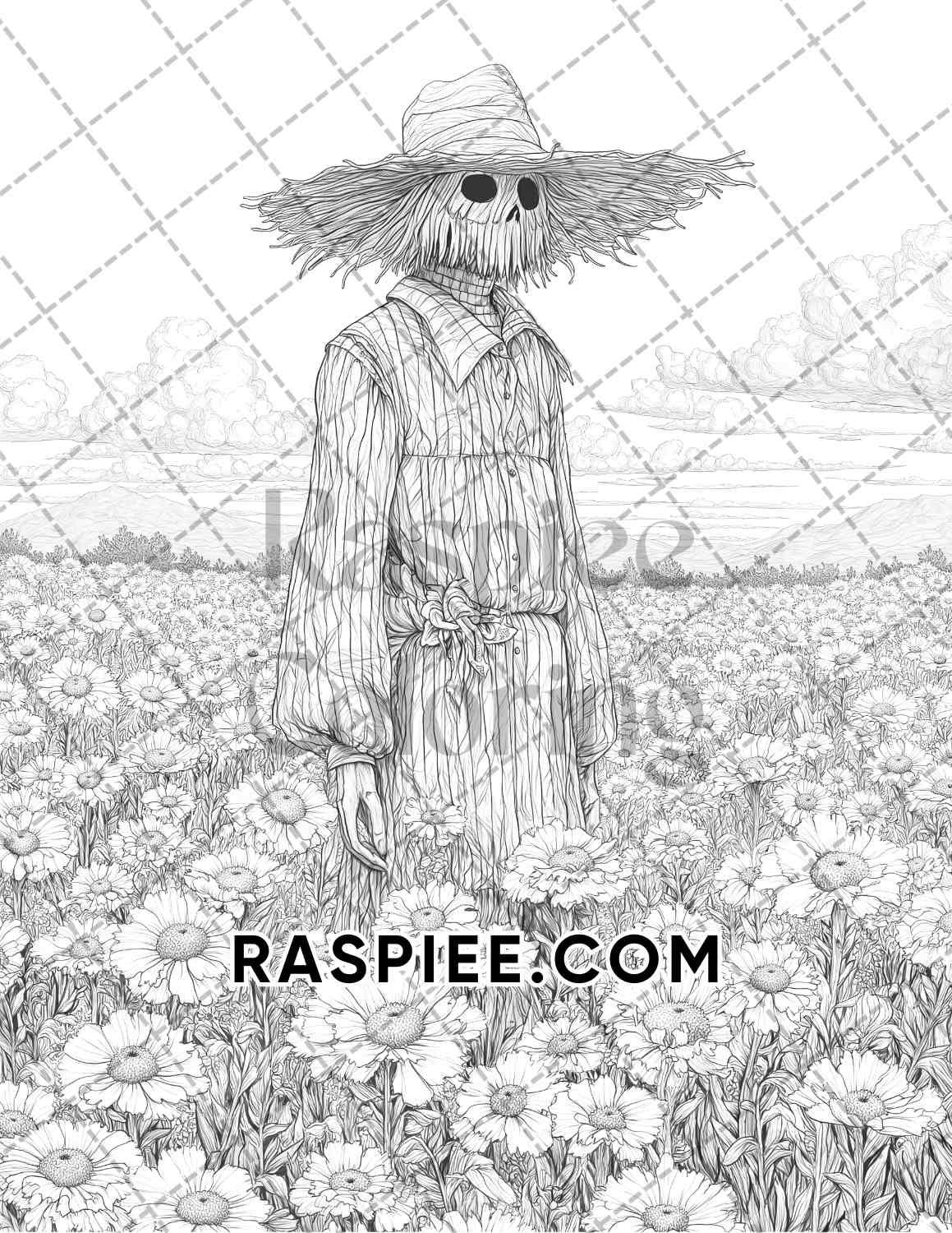 Fall Flowers Adult Coloring Pages Printable PDF Instant Download