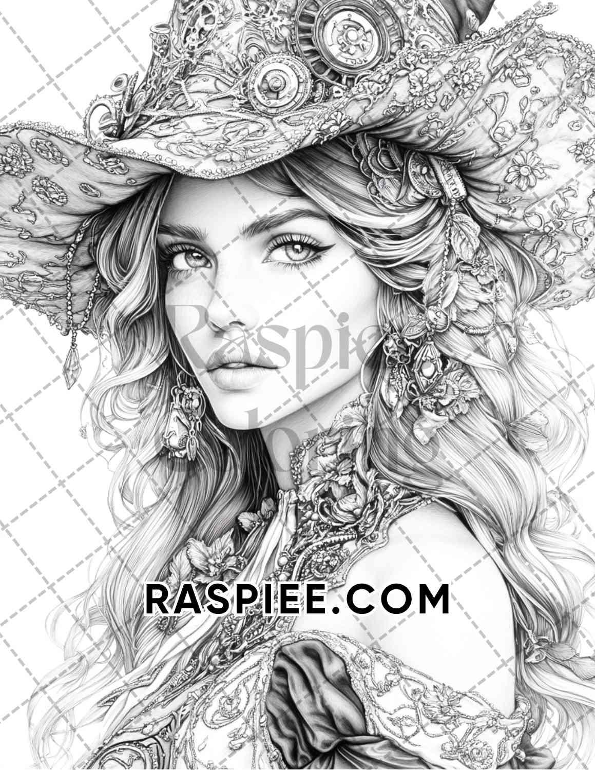 Enchanted Witches Adult Coloring Pages Printable PDF Instant Download