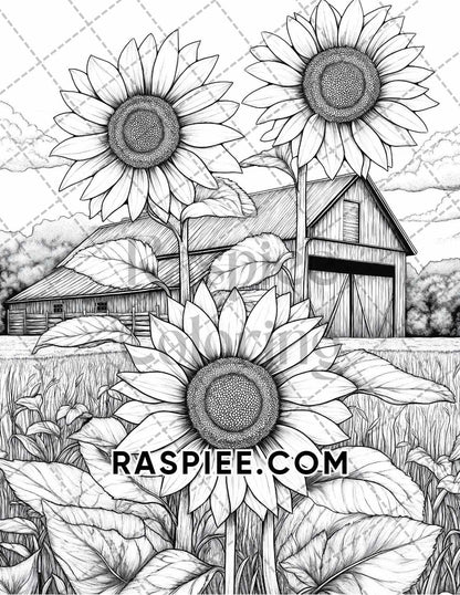 Autumn Charm Adult Coloring Pages Printable PDF Instant Download