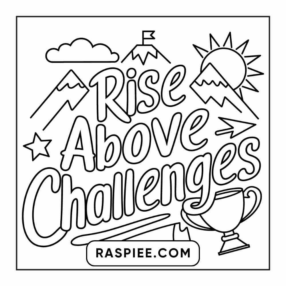 78 Bold and Easy Inspirational Words Coloring Pages Printable PDF Instant Download