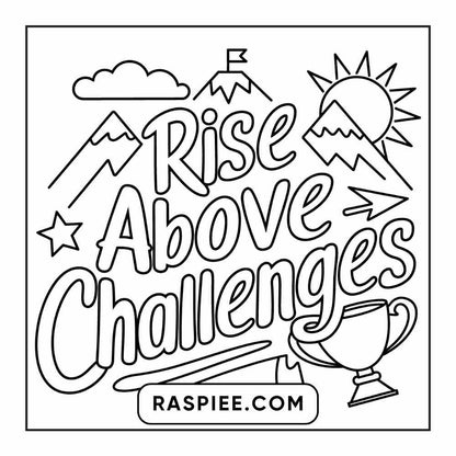 78 Bold and Easy Inspirational Words Coloring Pages Printable PDF Instant Download