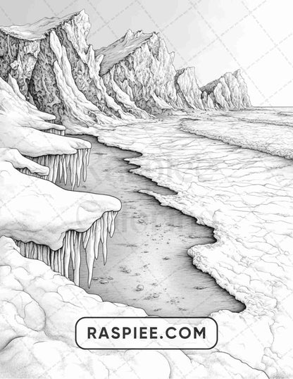 82 Winter Landscapes Adult Coloring Pages
