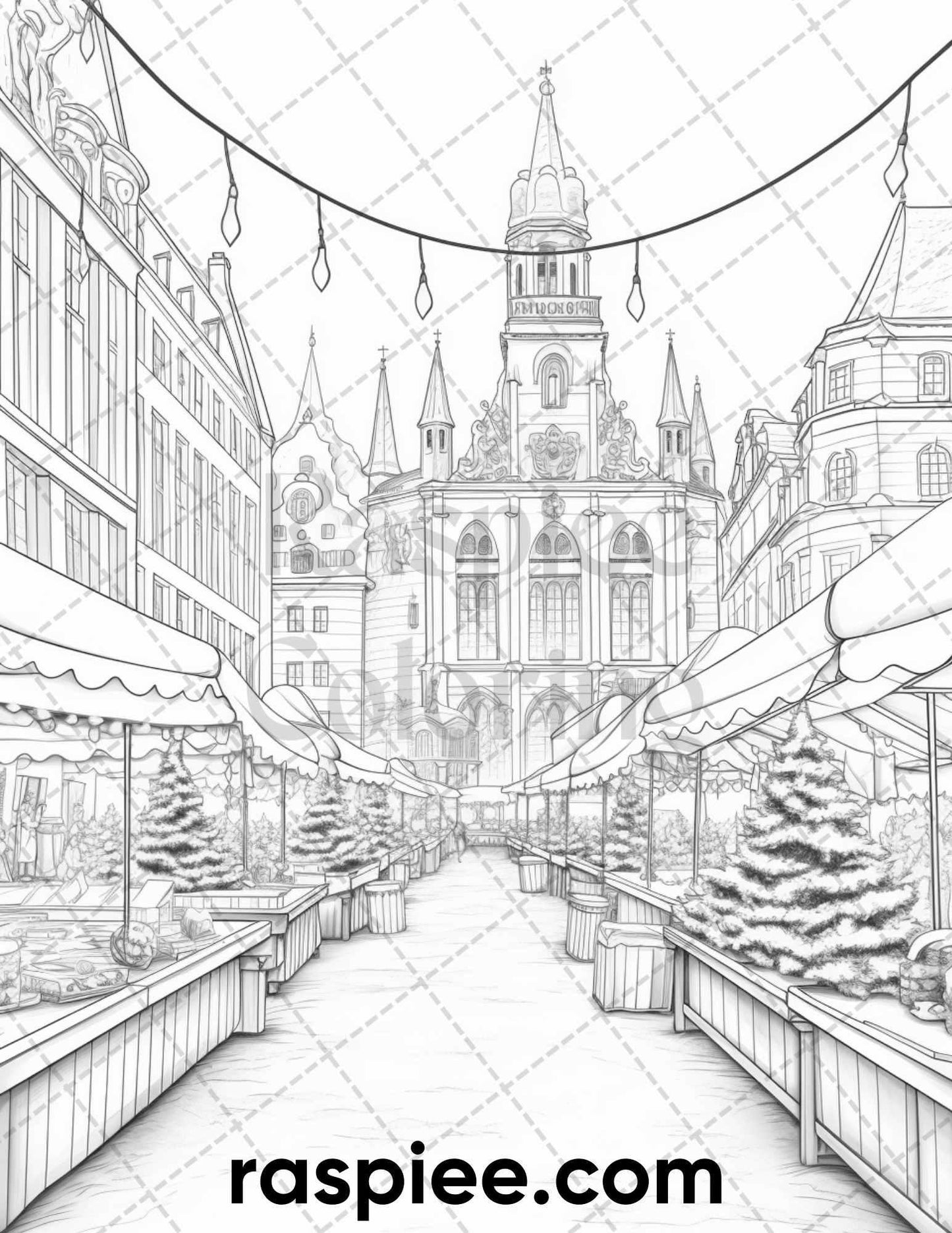 60 Merry Christmas Grayscale Coloring Pages Printable for Adult, Holiday Relaxation Art, PDF File Instant Download