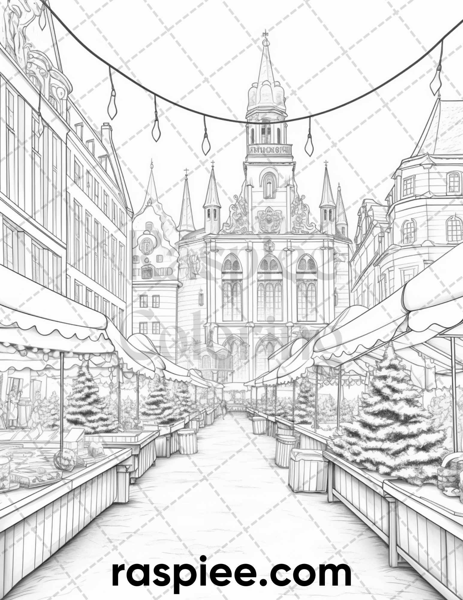 60 Merry Christmas Grayscale Coloring Pages Printable for Adult, Holiday Relaxation Art, PDF File Instant Download