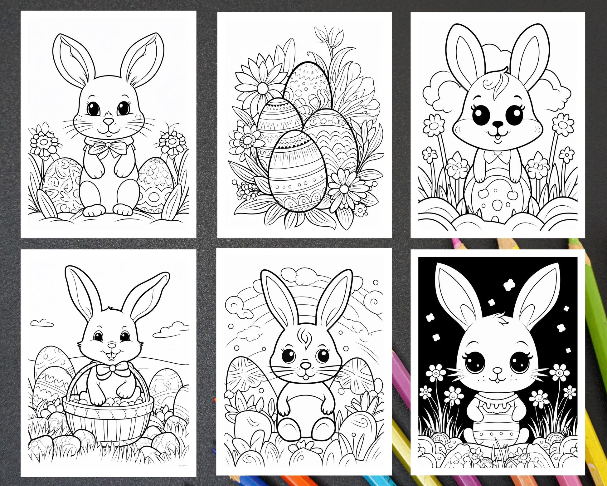 200 Easter Coloring Pages for Kids, Preschool Printable Activities, Instant Download