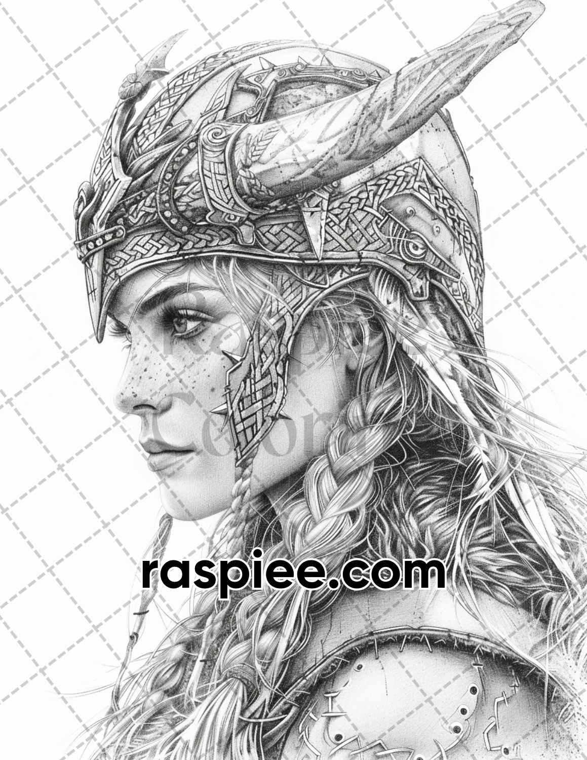 87 Viking Tattoos Grayscale Adult Coloring Pages Printable PDF Instant Download
