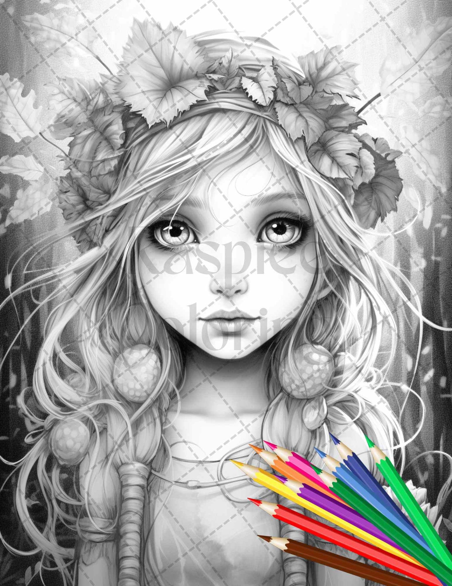 41 Adorable Gnome Girls Grayscale Coloring Pages Printable for Adults and Kids, PDF File Instant Download