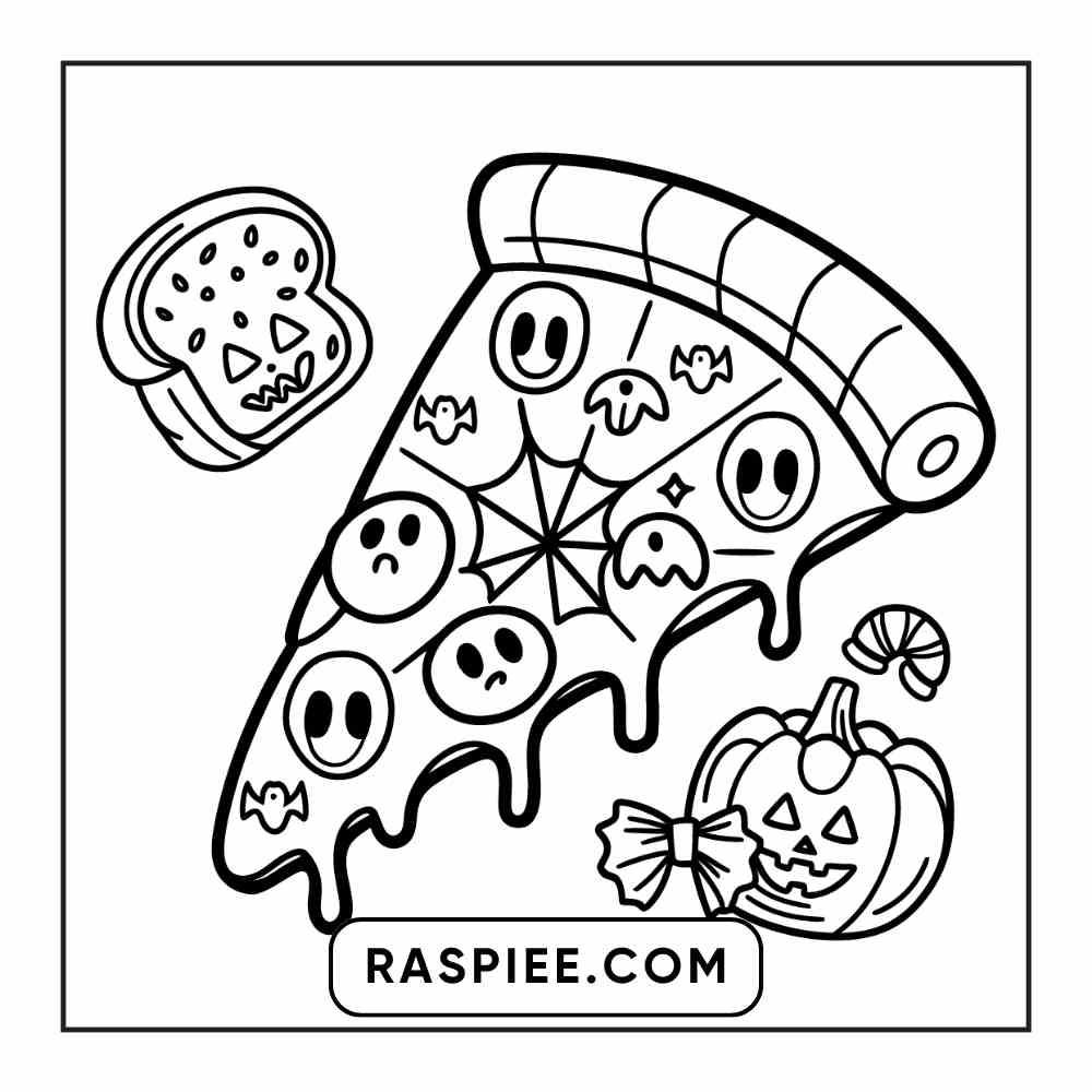 100 Bold Easy Spooky Food & Drinks Coloring Pages Printable PDF Instant Download