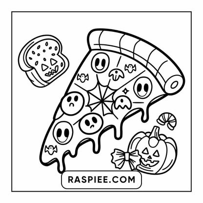 100 Bold Easy Spooky Food & Drinks Coloring Pages Printable PDF Instant Download