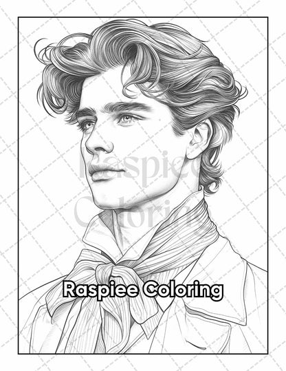 50 Victorian Portrait Adult Coloring Pages Printable PDF Instant Download