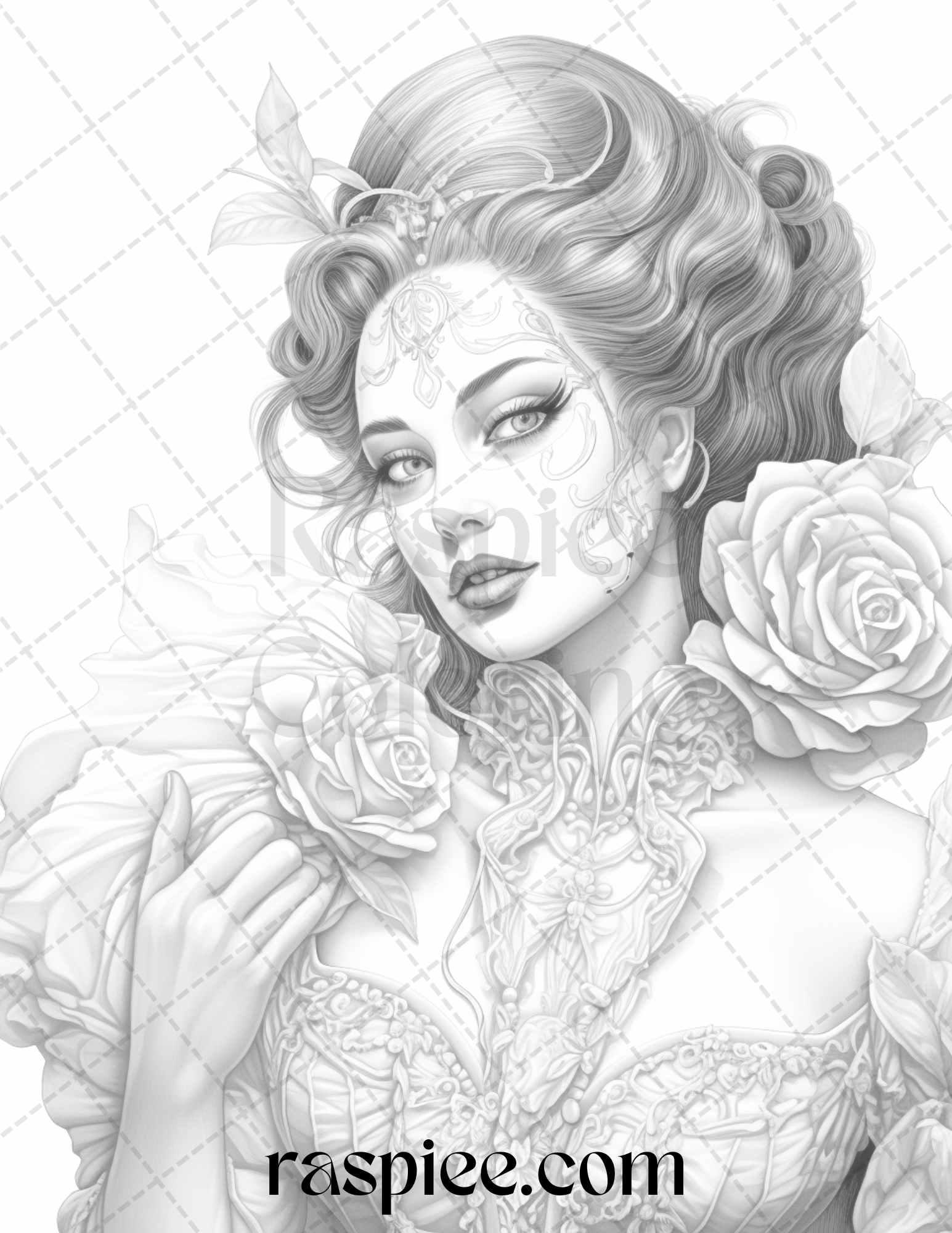 Phantom of the Opera Grayscale Coloring Pages Printable for Adults, PDF File Instant Download