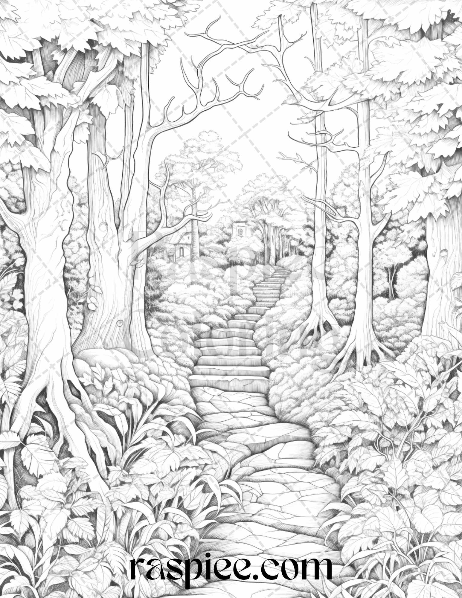 Autumn Vibes Grayscale Coloring Pages Printable for Adults, PDF File Instant Download