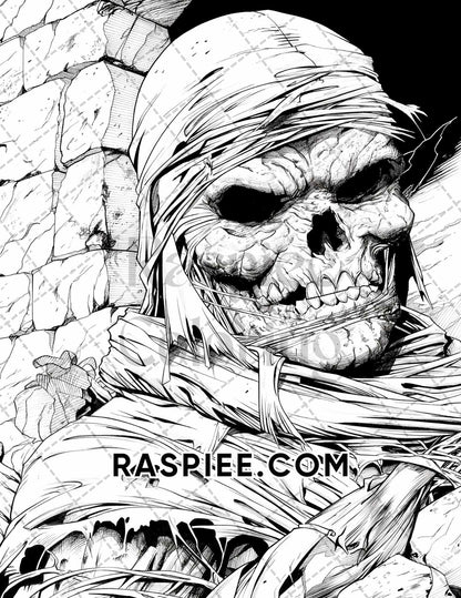 Freak Of Horror Halloween Adult Coloring Pages Printable PDF Instant Download