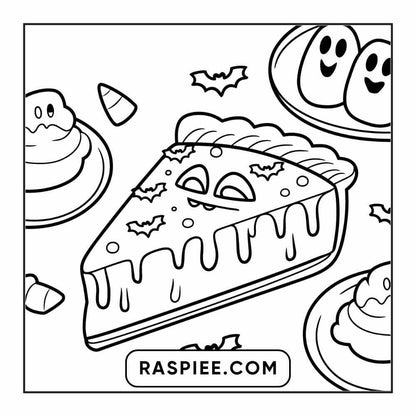 100 Bold Easy Spooky Food & Drinks Coloring Pages Printable PDF Instant Download