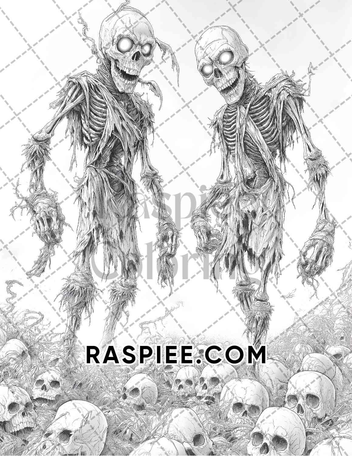 Halloween Surreal Adult Coloring Pages Printable PDF Instant Download