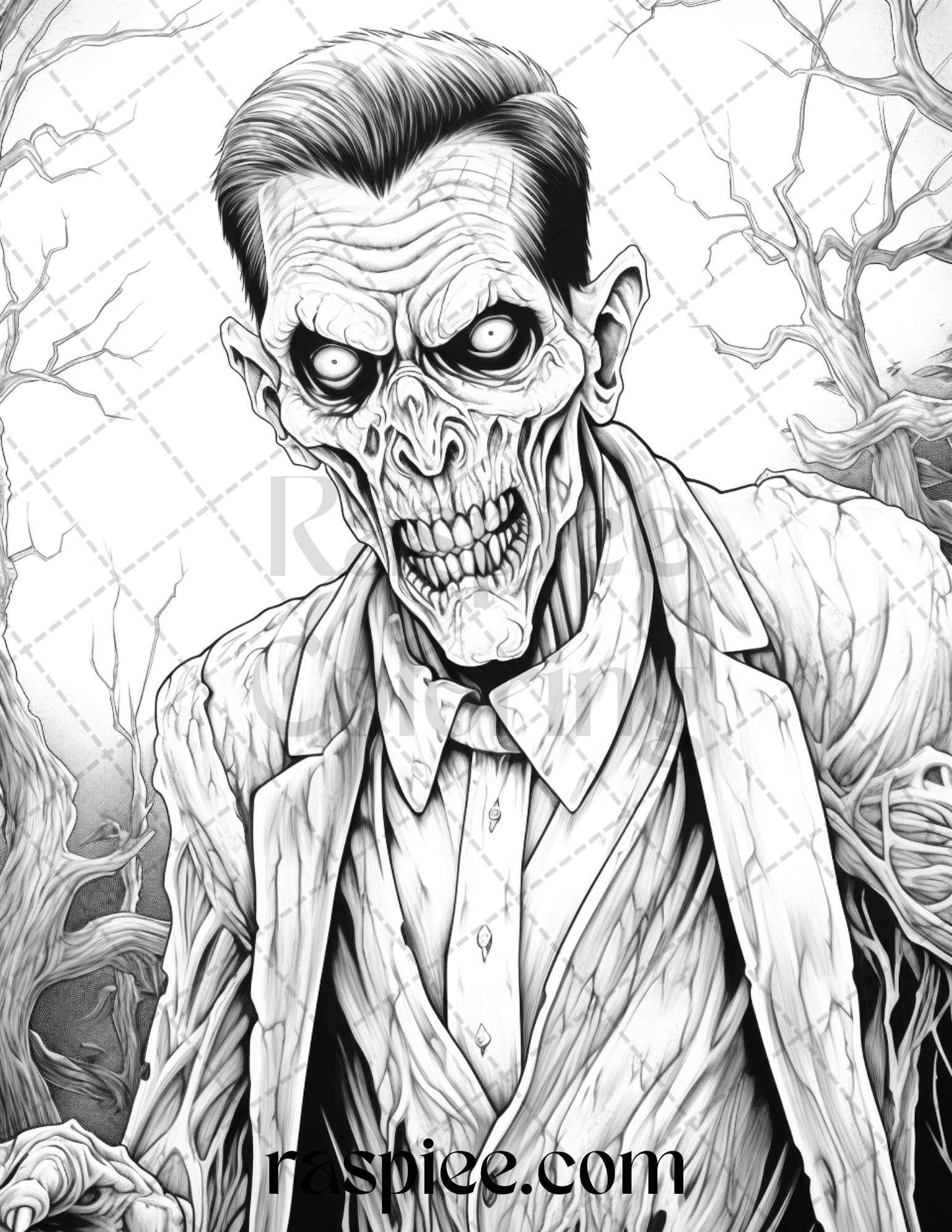 60 Halloween Vampire Grayscale Coloring Pages Printable for Adults, PDF File Instant Download