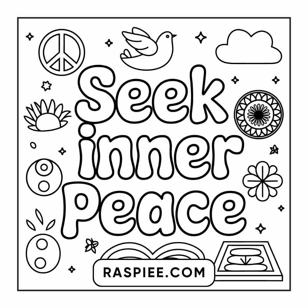 78 Bold and Easy Inspirational Words Coloring Pages Printable PDF Instant Download