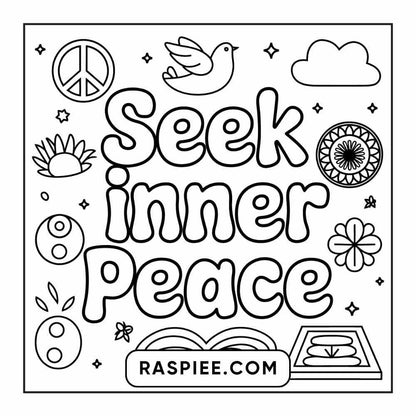 78 Bold and Easy Inspirational Words Coloring Pages Printable PDF Instant Download